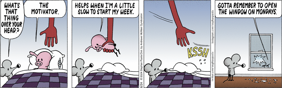 – А чтобы тебе быстрее было идти, вот тебе волшебный пендель!
– Ой-ой-ой! А пендель-то и действительно волшебный! Я никуда не пойду.