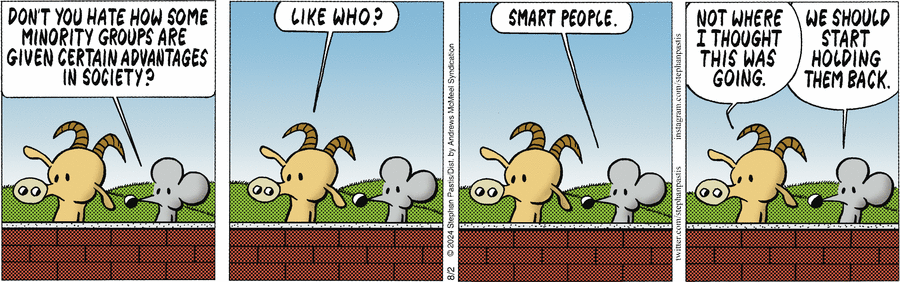 есть подозрение, что если ввести квоту для интеллектуального большинства, то они не будут ей пользоваться, потому что считают себя умнее всех, а умные воспользуются, потому что это удобно. и тут у них преимущество!