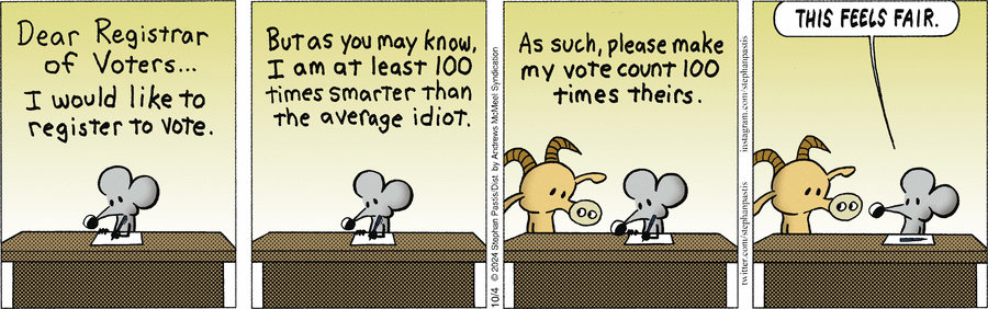 представьте, насколько туп среднестатистический человек, и прикиньте, что половина людей ещё тупее.