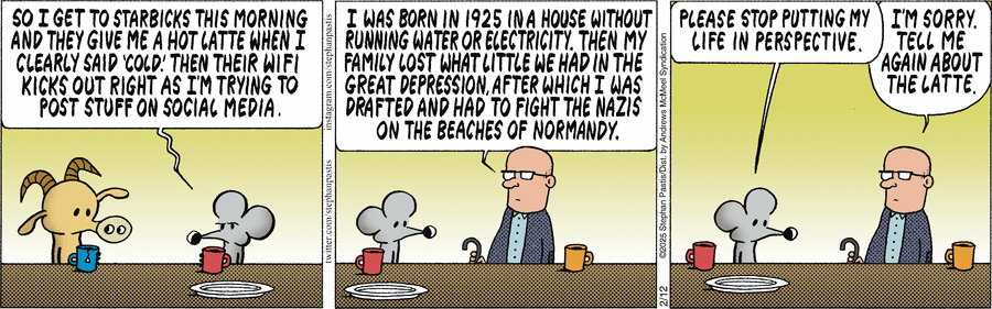 ...им приходилось пешком ходить в школу каждое утро 15 километров вверх в гору, а зима тогда длилась круглый год, и ещё они носили туда своих младших сестрёнок на закорках. По пояс в снегу. В их школе была одна холодная комната, а туалет был во дворе, и до него надо было бежать километр в гору, под обстрелом, за линию фронта, мимо Гитлера.