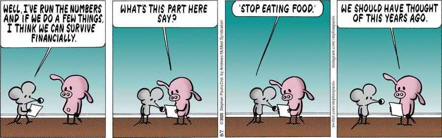 — Стручки где?! Съел?
— Я? Я не один! Мы вдвоём!
— Как?
— А так. Ты два стручка принёс, как раз для нас двоих. Ты не думай, я тебя не обделил. Сам я маленький стручок съел, а за тебя второй, побольше! Правда, вкусный?
— Всё верно. Всё сходится. Только одно непонятно: почему мне есть хочется?