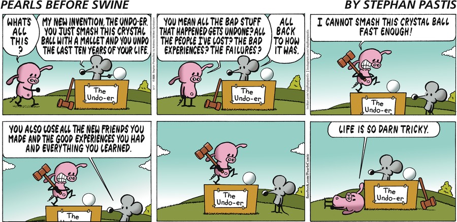 очень удобно: если забываешь всё новое, нет никакого достоверного способа узнать, что перемотка вообще произошла. например, можно сказать: вы, читатель, разбили кристалл и отменили десять лет своей жизни. постарайтесь на этот раз прожить их как следует!