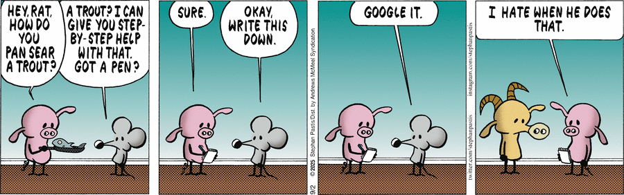 Значит типа, готовим еду: я беру сковороду...