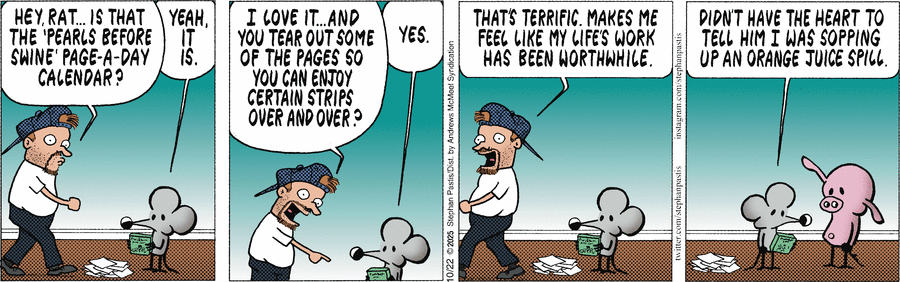 «как я буду выглядеть в твоём комиксе?» — спросил он. «хреново», — ответил автор наглой беспринципной крысе.