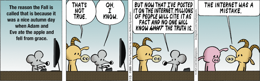 Бысть осень, егда Адам и Ева вкусиша плод запретный, и возгореся гнев Господень; и сотвори Он месяц ноябрь во вразумление их.